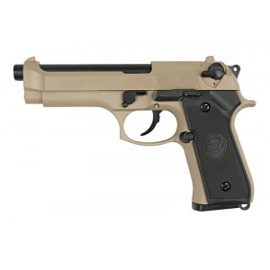 Страйкбольный пистолет WE BERETTA M92F, GAS, Койот, металл, WE-M008-T-M9A1-GAS